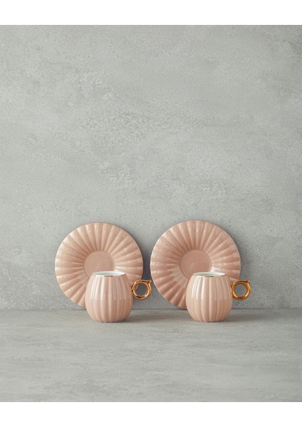 Polka New Bone China 4 Parça 2 Kişilik Kahve Fincan Takımı Pudra fiyatları