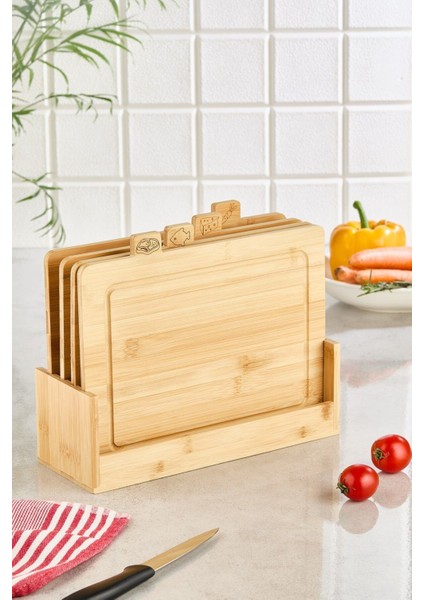 Bambu 4' Lü Standlı Kesme Tahtası Seti fiyatları