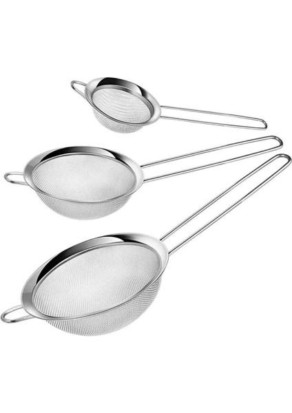 SK-7161 3lü Paslanmaz Çelik Çay Süzgeci 3 Boy Süzgeç Çelik 3 Boy Çay Süzgeçi 3lü Süzgeç fiyatları