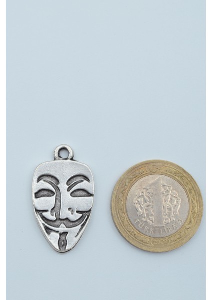 V For Vendetta Deri ip Kolye - Gümüş Kaplama - Kadın Erkek Kolye - No:777