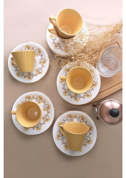 Istanbul Lizy Hardal 12 Parça 6 Kişilik Çay Fincan Takımı