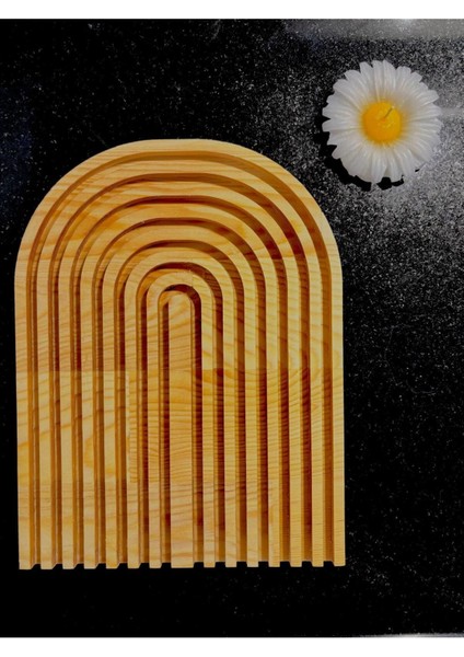 Yarım Gökkuşağı Dekoratif Tepsi Doğal Ahşap Sunum Tepsisi Sunumluk fiyatları