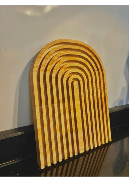 Yarım Gökkuşağı Dekoratif Tepsi Doğal Ahşap Sunum Tepsisi Sunumluk modelleri