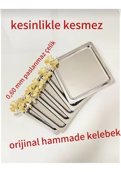 Sunum Tepsisi, Kahve Sunum Tepsisi, 6 Adet Paslanmaz Çelik Kahve Sunum Tepsisi, fiyatları