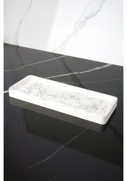 Dekoratif Sunum Tepsisi Tabağı Beton Sunumluk 10X25 cm Gümüş Spreyli fiyatları