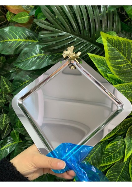 Sunum Tepsisi Tek Kelebekli Kahve Sunum Tepsisi