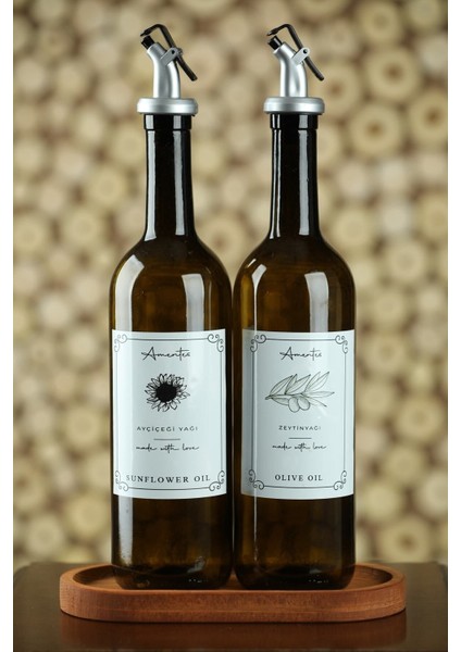 Amber 2'li 750 ml Zeytinyağı Sıvıyağ Şişesi Yağdanlık Yağlık 750 Stand Yoktur fiyatları