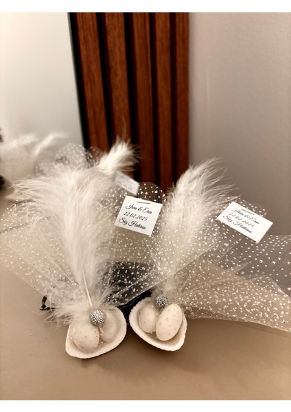 20 Adet Magnetli Deniz Kabuğu Nişan-Söz-Kına-Düğün-Nikah Hediyelik