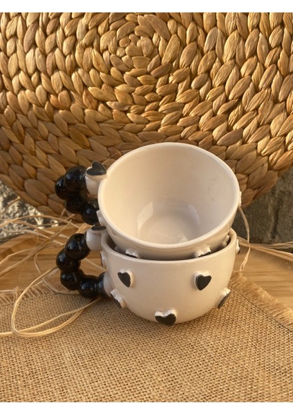 Romantik Siyah Kalpli Fincan 3D Siyah Kalpli modelleri