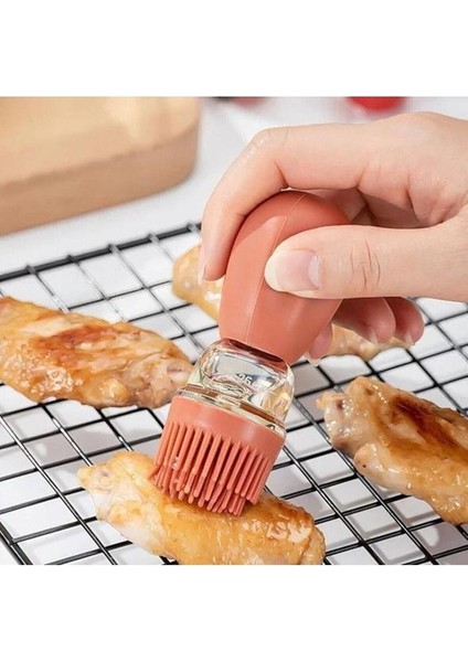 Hazneli Silikon Yağ Sos ve Yumurta Fırçası Yağ Fırçası Yağ Şişesi Pembe 180 ml modelleri