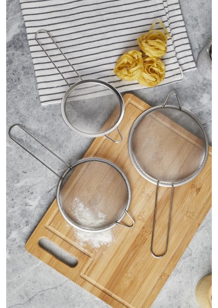 Liam 3'lü Paslanmaz Süzgeç 12-14-16 cm fiyatları