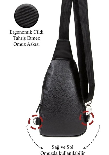 Kulaklık Çıkışlı Çapraz Askılı Çift Yönlü Göğüs Çantası indirimleri