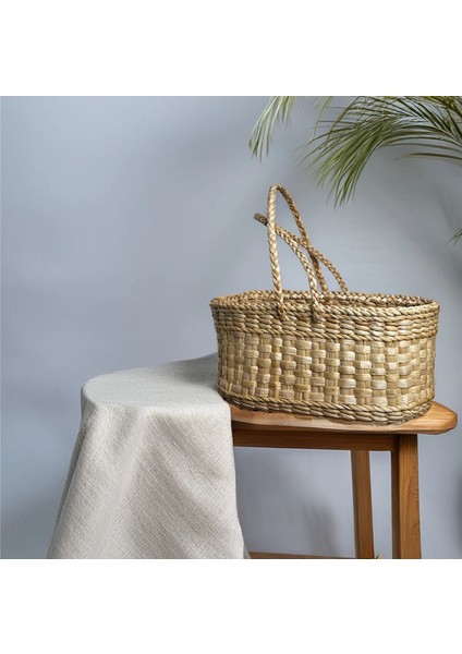 Özel Üretim Doğal Çok Amaçlı Hasır Kulplu Piknik Sepeti fiyatları