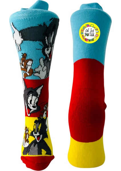 Tom & Jerry Çizgi Film Karakter Desenli Çorap modelleri