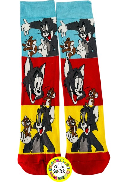 Tom & Jerry Çizgi Film Karakter Desenli Çorap fırsatları