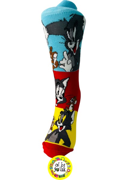 Tom & Jerry Çizgi Film Karakter Desenli Çorap indirimleri