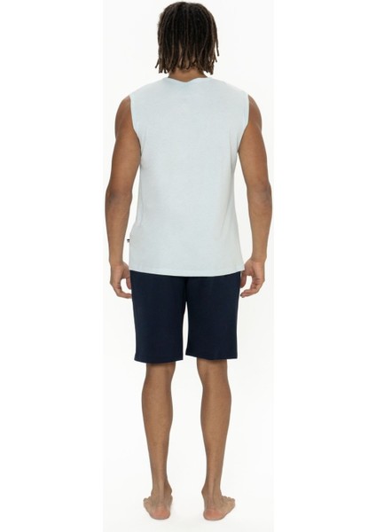 18885 Erkek Mavı Kolsuz Bisiklet Yaka Şort Takım fiyatları