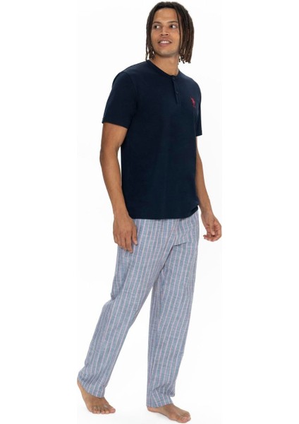 18915 Erkek Lacıvert Yarım Kollu Yarım Patlı Pijama Takımı fiyatları