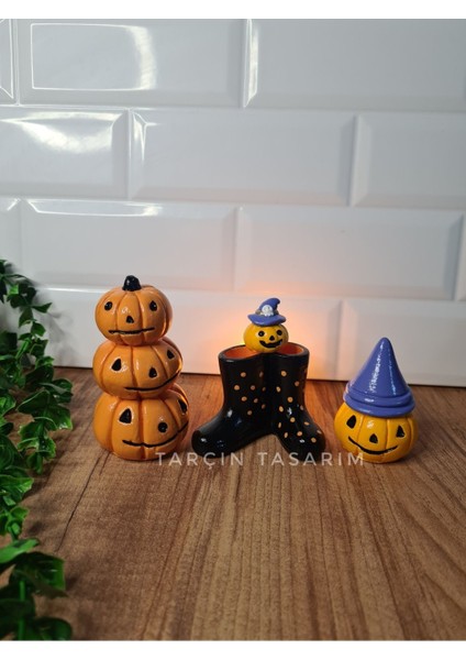3'lü Halloween Set, Balkabağı Hayalet Dekor,el Yapımı(Handmade) fiyatları