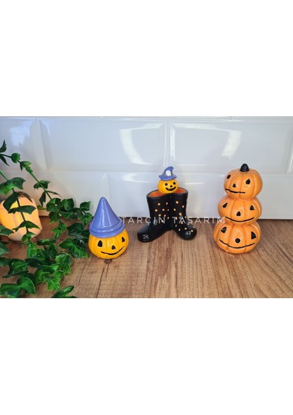 3'lü Halloween Set, Balkabağı Hayalet Dekor,el Yapımı(Handmade) fırsatları