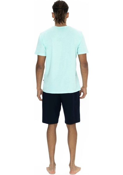 18877 Erkek Yesıl Yarım Kollu Bisiklet Yaka Şort Takım fırsatları