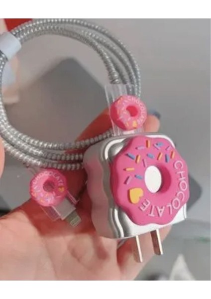 Apple iPhone 18W/20W Uyumlu Şarj Kılıfı, Şarj Kablosu Örme Aparatı, Kablo Koruyucu Aparatı,donut