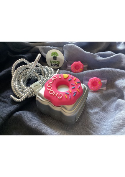 Apple iPhone 18W/20W Uyumlu Şarj Kılıfı, Şarj Kablosu Örme Aparatı, Kablo Koruyucu Aparatı,donut fiyatları