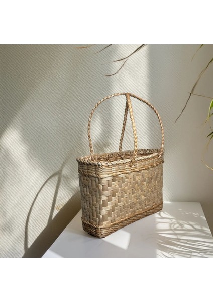 Özel Üretim Çok Amaçlı Doğal El Yapımı Hasır Çanta indirimleri