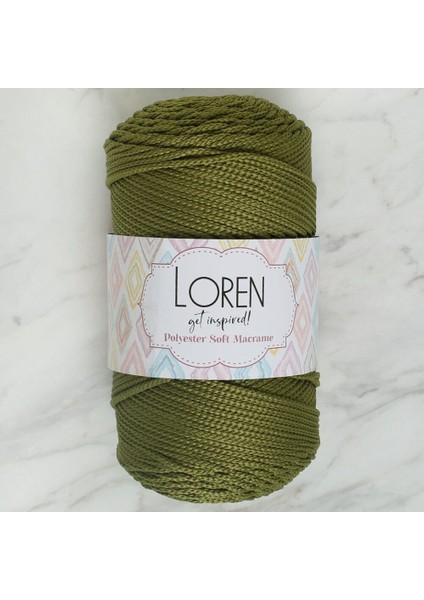 Polyester Soft Macrame Yeşil El Örgü ipi - LM010 - 34429