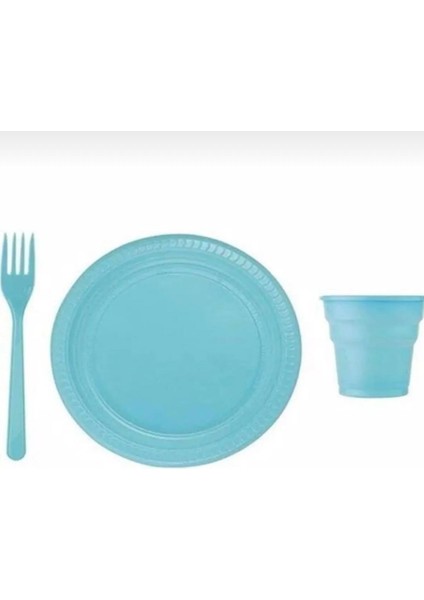 Plastik Tabak Bardak Çatal Seti 25'li Doğum Günü Piknik Malzemesi Kullan At