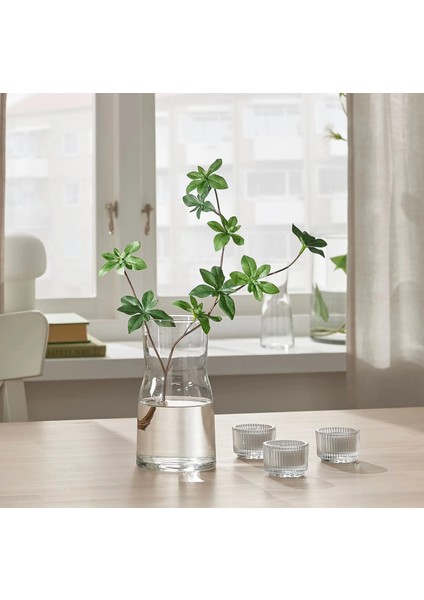 Cam Karaf Vazo Yükseklik 17 cm Ikea Şeffaf Çiçek Vazosu Masaüstü Dekoratif Vazo