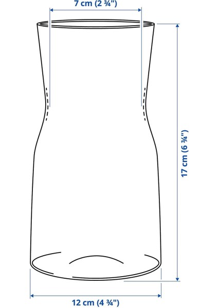 Cam Karaf Vazo Yükseklik 17 cm Ikea Şeffaf Çiçek Vazosu Masaüstü Dekoratif Vazo modelleri