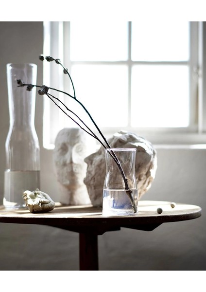 Cam Karaf Vazo Yükseklik 17 cm Ikea Şeffaf Çiçek Vazosu Masaüstü Dekoratif Vazo fırsatları