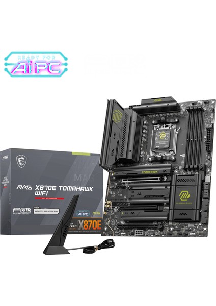 Msı Mag X870E Tomahawk Wıfı Am5 Ddr5 8400MHZ(OC) Usb4 4x M.2 HDMI 2x Dp 5g Lan Wıfı 7 Rgb Atx