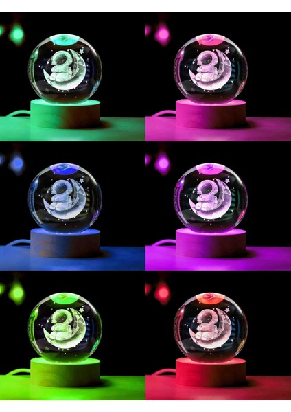 Kristal Cam Kar Küresi 3D Renk Değiştiren Rgb'li Doğal Ahşap Standlı USB Kablolu LED Işıklı Lamba Seti Konsept Dekoratif Hediyelik Eşya Top Dekor Özel Premium Seri fiyatları