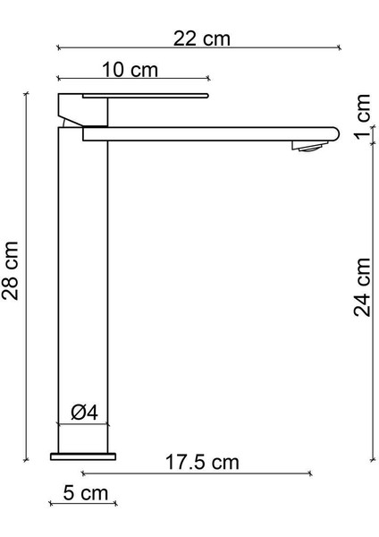 Yüksek Lavabo Bataryası (Mat Füme) FJ-SS1027