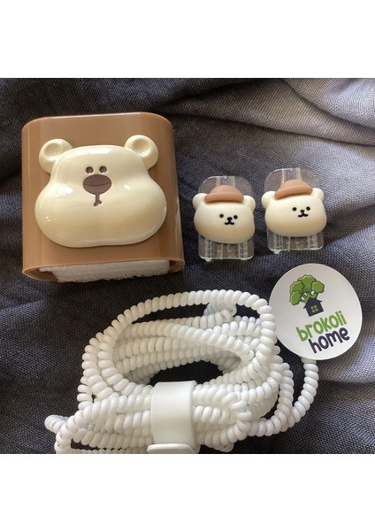 Apple iPhone 18W/20W Uyumlu Şarj Kılıfı, Şarj Kablosu Örme Aparatı, Kablo Koruyucu Aparatı,ayıcık fiyatları