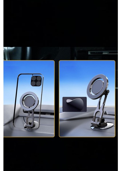 360° Dönebilen Katlanabilir Çinko Alaşımlı Mıknatıslı Araç Içi Telefon Tutucu T-109 fiyatları