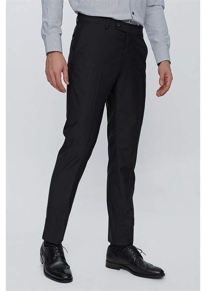 Avasar Erkek Siyah Regular Fit Kumaş PANTOLON-7219