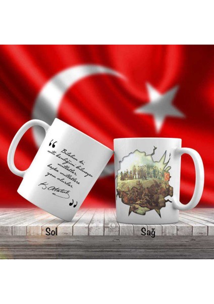 Asil Hediyelik Büyük Taarruz -Kocatepe -Gazi Mustafa Kemal Atatürk - Atatürk'ün Sözleri -Kupa Bardak