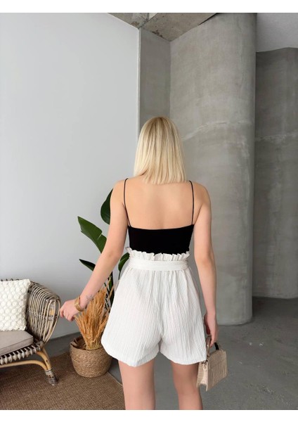 Beli Büzgülü Kuşaklı Mini Şort fiyatları