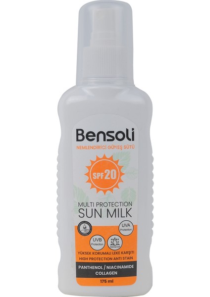 Bensolı Nemlendirici Güneş Sütü 20 Spf