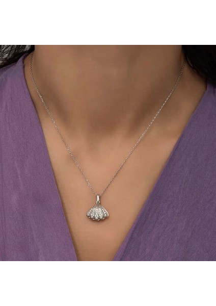 925 Ayar Gümüş Incili Istiridye Bayan Gümüş Kolye fiyatları