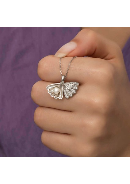 925 Ayar Gümüş Incili Istiridye Bayan Gümüş Kolye indirimleri