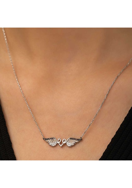 925 Ayar Gümüş Kanatlı Kalp Kadın Gümüş Kolye fiyatları