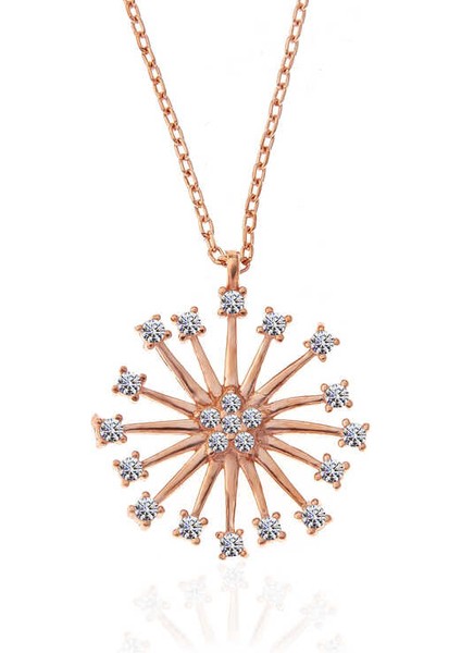 925 Ayar Gümüş Rose Çiçek Kadın Gümüş Kolye fiyatları