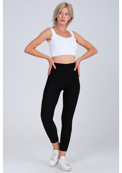 Petek Desenli Toparlayıcı Brezilya Tayt 199