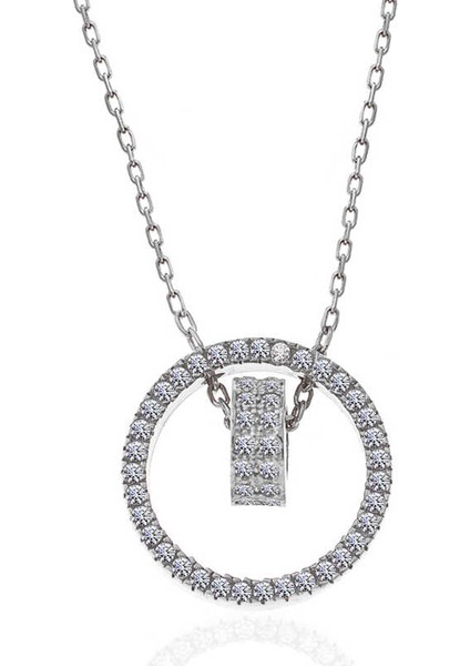 925 Ayar Gümüş Iç Içe Geçmiş Halka Kadın Kolye modelleri