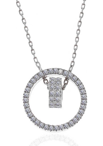 925 Ayar Gümüş Iç Içe Geçmiş Halka Kadın Kolye fırsatları