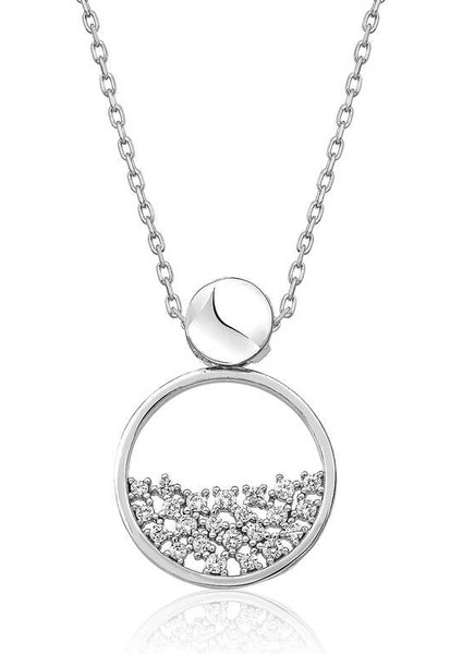 925 Ayar Gümüş Çiğ Damlası Kadın Gümüş Kolye